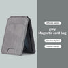 Grey magnetic card bag leather wallet case for iPhone with card holder