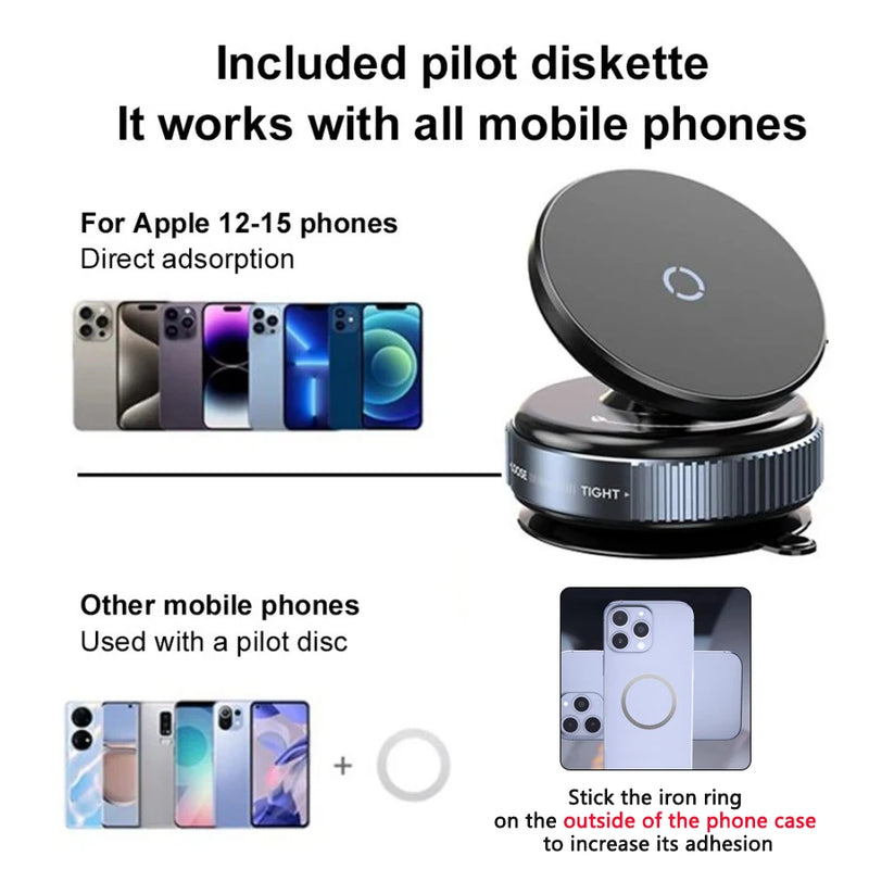 Magnetic Vacuum Car Phone Mount
