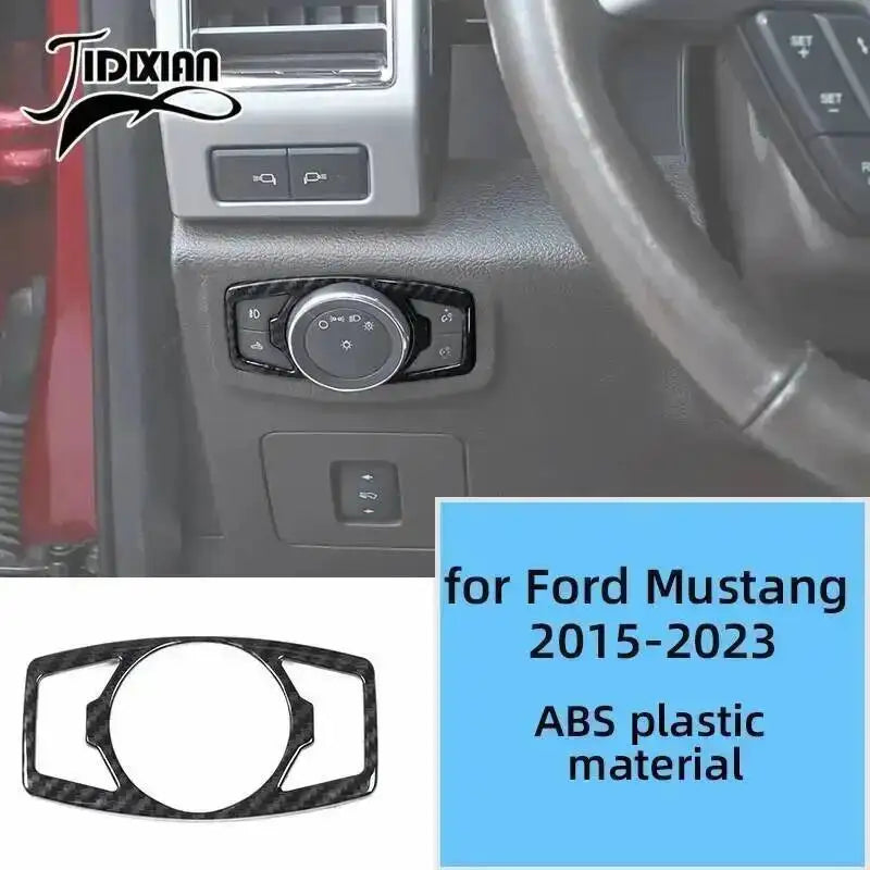 Carbon fiber grain decorative trim kit for Ford Mustang 2015-2023