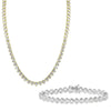 Heart Tennis Jewelry Set with Geometric Bezel