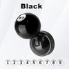 A black billiard ball style car start button cover with a lucky number sticker.