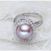 Elegant Freshwater Pearl Ring in Sterling Silver