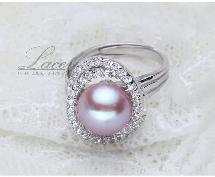 Elegant Freshwater Pearl Ring in Sterling Silver