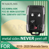 Black remote key for 2019-2020 Silverado Sierra truck with metal sides