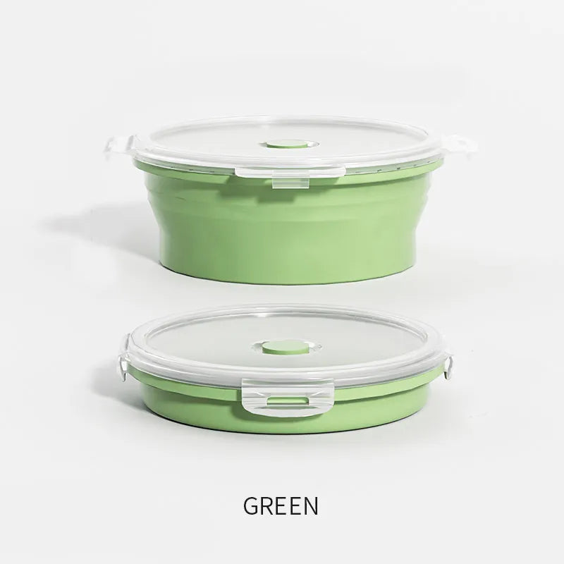 Collapsible Silicone Food Storage Containers with Lids