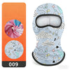 Light blue patterned kids winter balaclava mask face cover for skiing and cycling