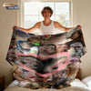 Funny Monkey Print Flannel Blanket – Soft & Cozy Throw