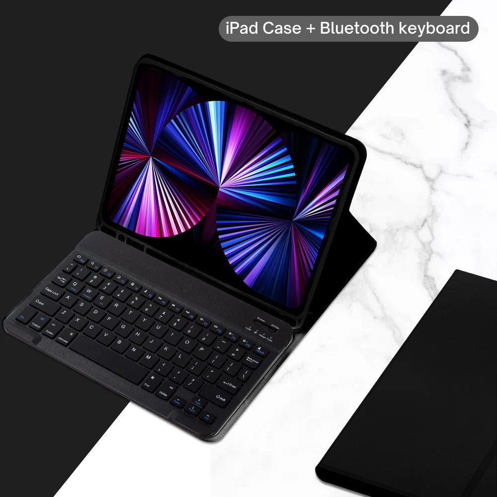 iPad Keyboard Case with Detachable Bluetooth Keyboard and Mouse