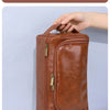 Hanging Leather Toiletry Bag with Durable Water-Resistant Design