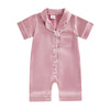 Satin Baby Pajama Jumpsuit with Button-Up Front