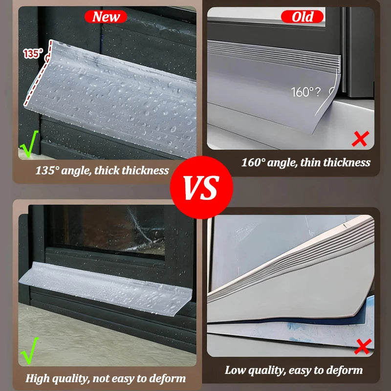 Comparison of a new 135 degree thick sealing strip versus an old 160 degree thin sealing strip for doors and windows.