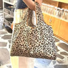 Leopard Print Foldable Shopping Tote – Large Capacity Reusable Bag