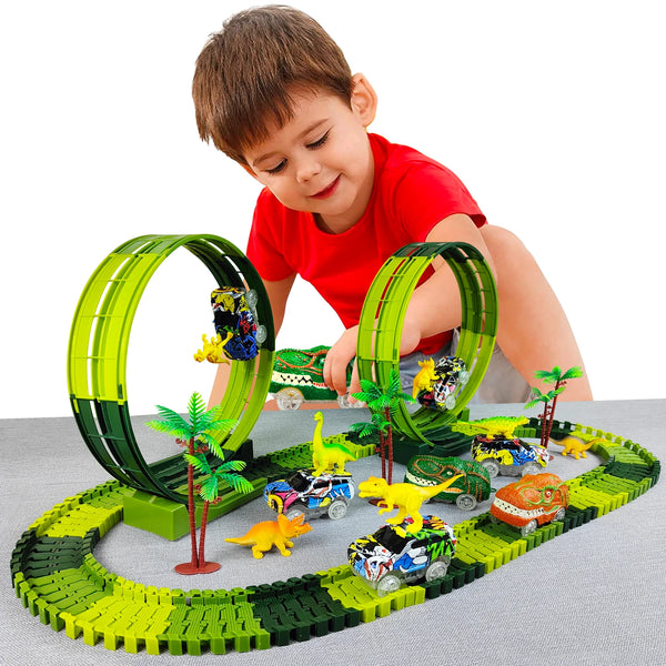 Climbing Dinosaur Car with Flexible Race Track