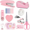 Macaron Office Desk Accessories Kit with Stapler, Tape Dispenser, and Scissors