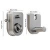 A silver retractable clothesline with an auto-retract locking system shown in two views.