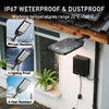An IP67 waterproof and dustproof LED flood light mounted under a roof, demonstrating its frost-resistant, lighting proof, and
