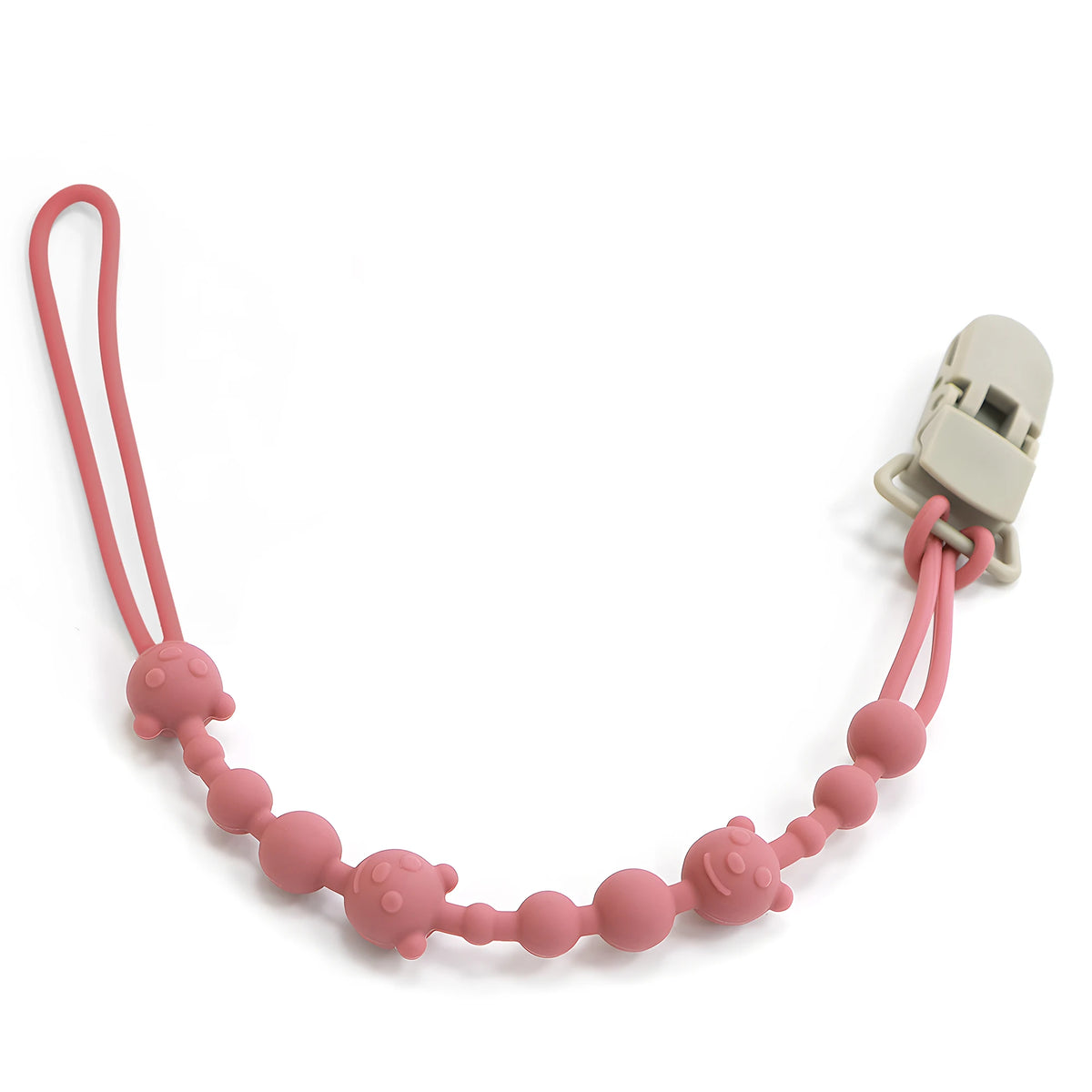 Silicone Pacifier Clip with Anti-Loss Chain