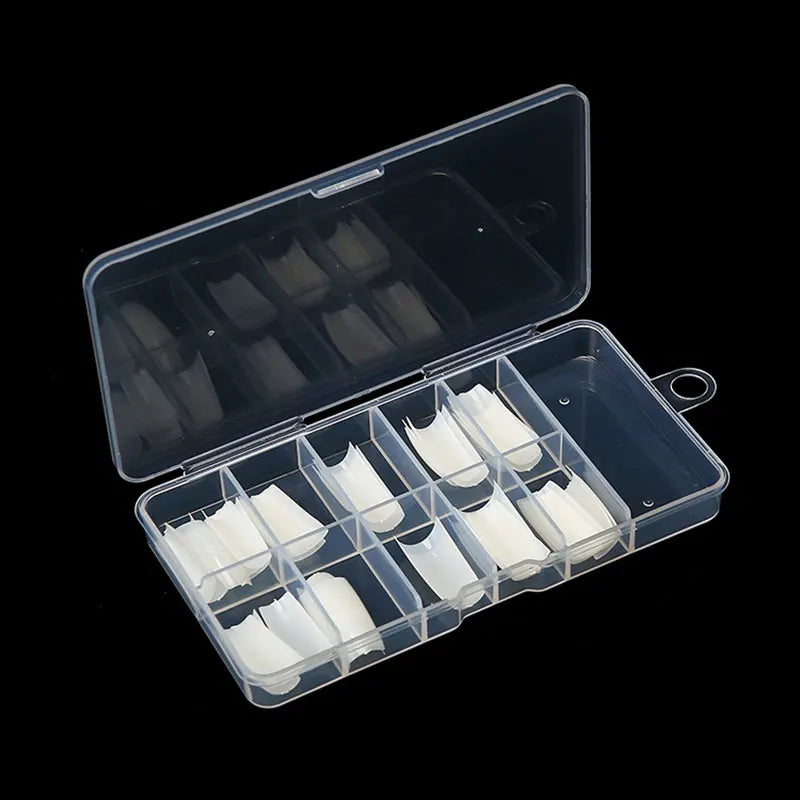 Clear Nail Tip Storage Box with Compartments