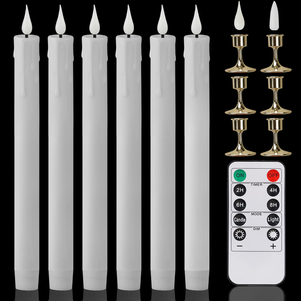 LED Flameless Taper Candles with Remote Control