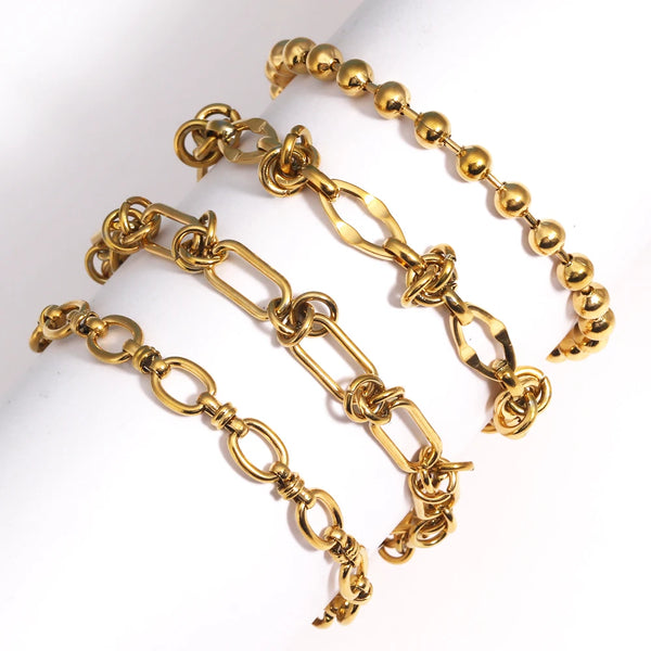 Gold-Plated Stainless Steel Link Bracelet