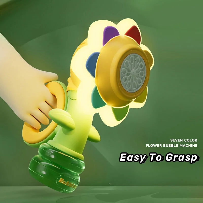 Sunflower Automatic Bubble Machine with Flashing Lights