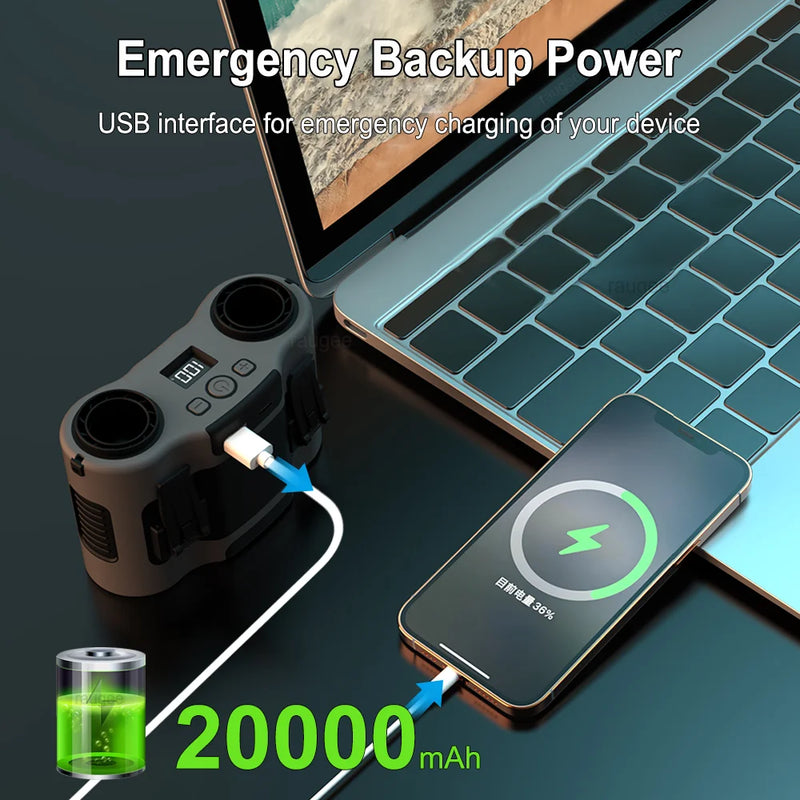 Portable Waist Fan with 20,000mAh Battery