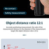 Digital infrared thermometer with laser sighting showing an object distance ratio of 12:1 for precise positioning measurement