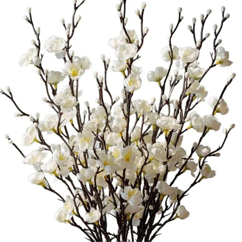Artificial White Plum Blossom Branch for Chinese Home Décor