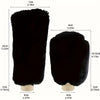 A set of black plush car gear shift and handbrake covers with specified dimensions.