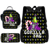 Cartoon Gorilla Kids School Backpack Set with Lunch Bag and Pencil Case