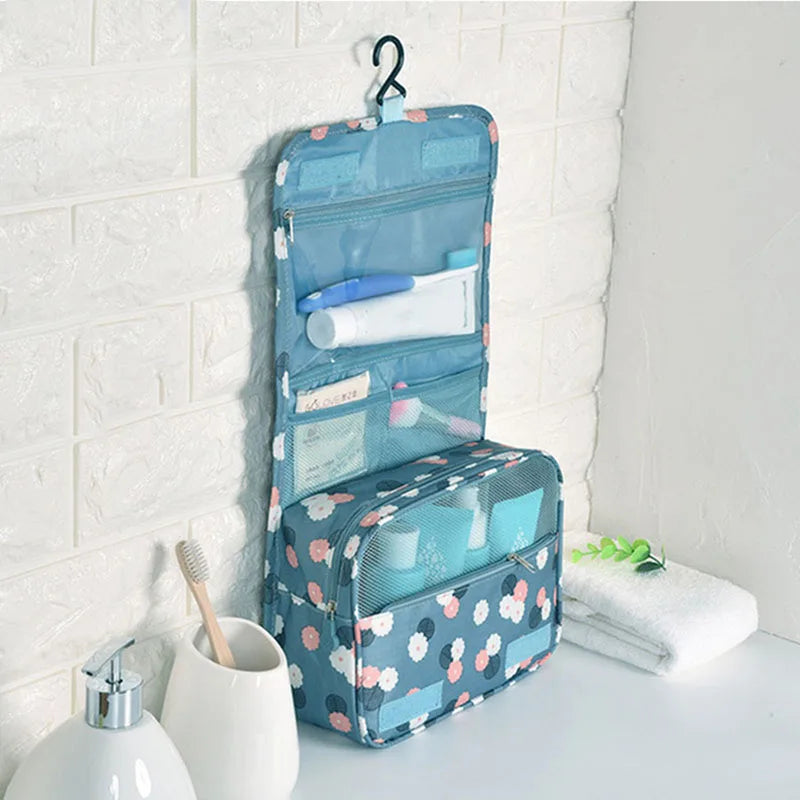 Floral Print Waterproof Hanging Travel Toiletry Bag