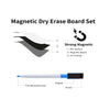 A set of magnetic dry erase boards and a fine tip marker pen for writing on surfaces.