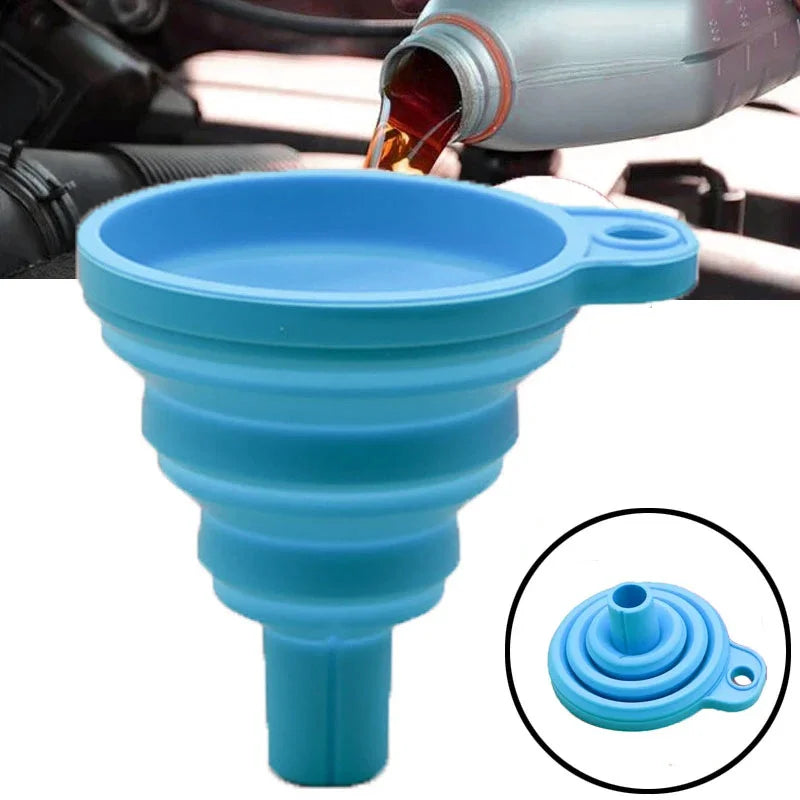 Collapsible Silicone Funnel for Engine Oil and Washer Fluid