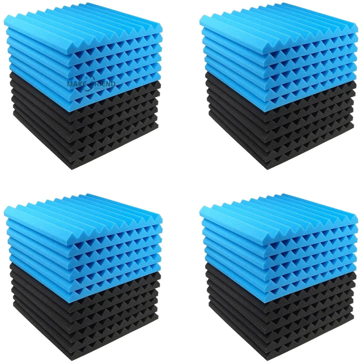 Acoustic Foam Wedge Panels for Soundproofing & Studio Treatment (48-Pack)