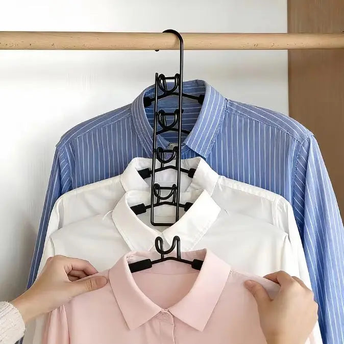 Space-Saving Layered Hangers with Non-Slip Coating