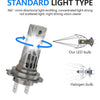 Diagram comparing a standard light type LED bulb and a halogen bulb for night driving vision.