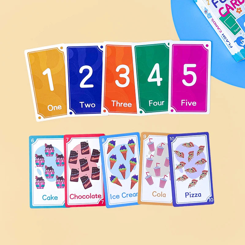 Montessori Learning Flash Cards Set - 58 Pieces for Early Education