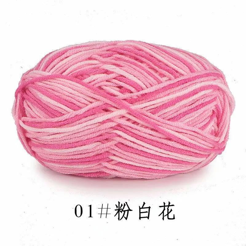 Section-Dyed Milk Cotton Yarn for Knitting and Crochet