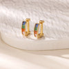 Boucles d'oreilles créoles en zircon cubique ton or