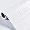 Roll of white self-adhesive wood grain wallpaper film for decorative use