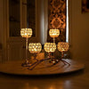 Gold 3-Arm Candelabra with Crystal Bowls for Elegant Table Decor