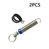 Two pieces of a universal adjustable trunk lift spring kit, featuring a black and blue metal spring and hook.
