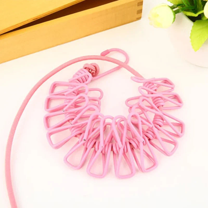 Retractable Travel Clothesline with 12 Clips