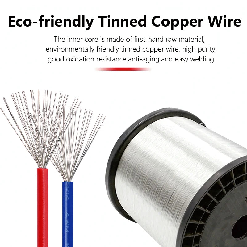 12-Color Tinned Copper Hookup Wire for DIY Projects