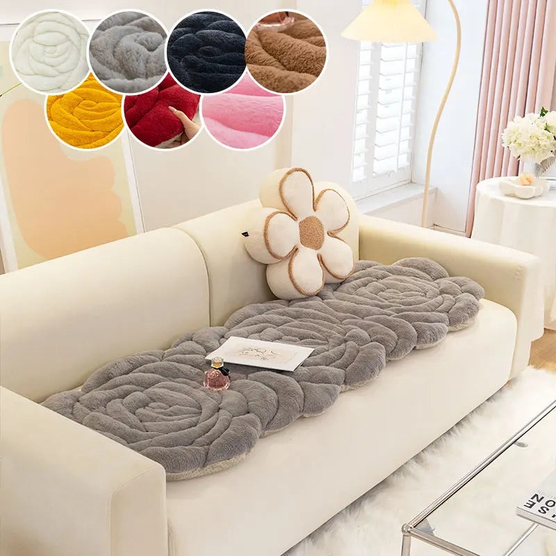 Non-Slip Decorative Sofa Mat with Unique Alien Rose Design