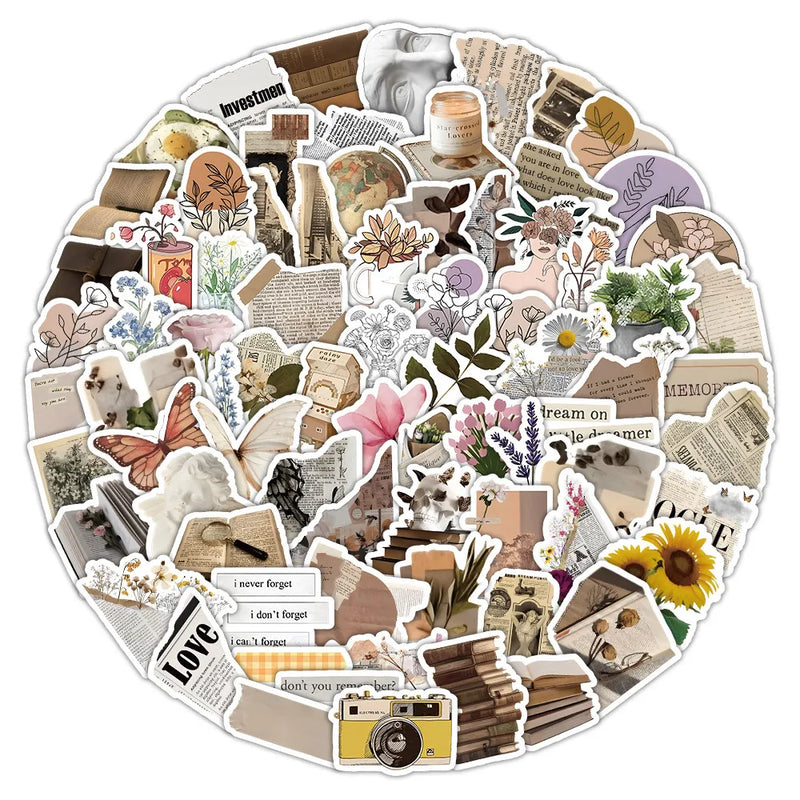Vintage-Inspired Sticker Pack for Journals & Scrapbooks