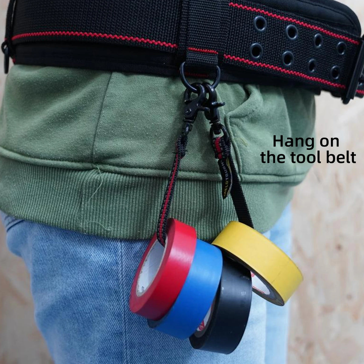 Durable Electrical Tape Holder with Snap Hook for Tool Belts and Pouches