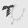 Polka Dot Scarf Bag Charm with Metal Chain