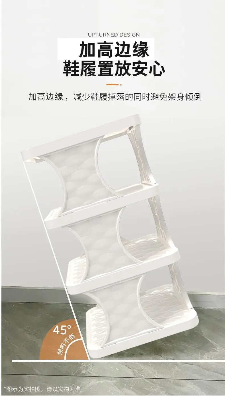 Space-Saving Plastic Shoe Rack for Entryway & Closet