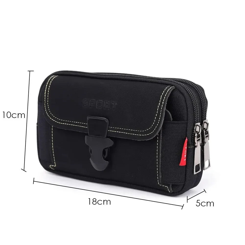 Compact Canvas Waist Pouch with MOLLE Compatibility